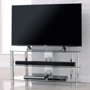 Vantage chrome clear glass TV Stand